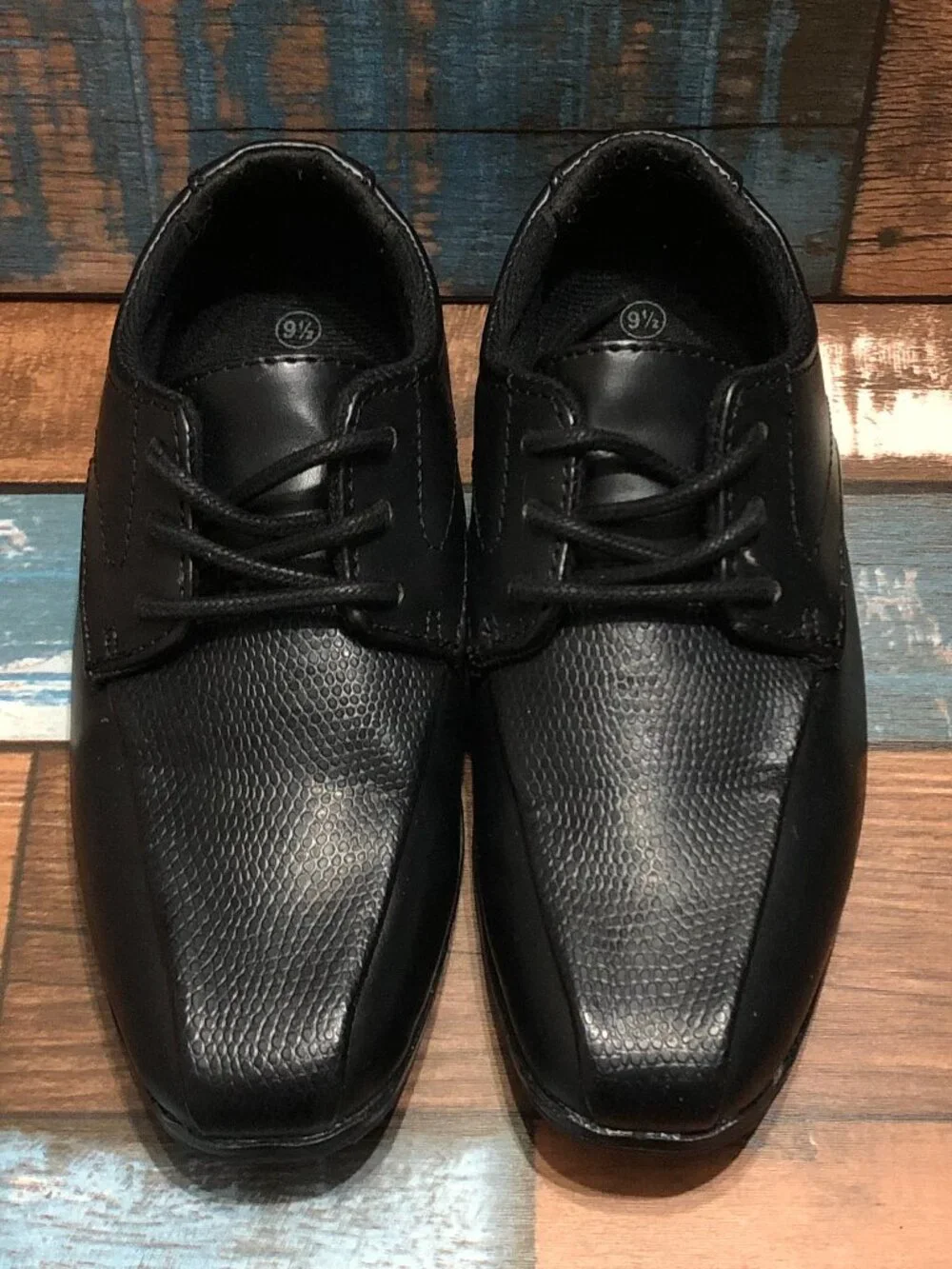 SmartFit Oxfords Black Dress Shoes Boys Toddlers Size 9.5